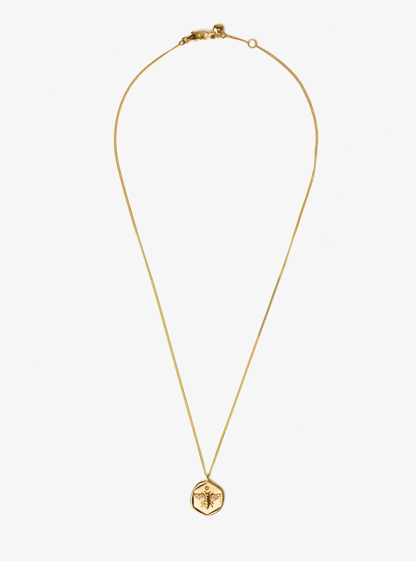 Wealth: Gold bee necklace & pendant Solid gold 14K